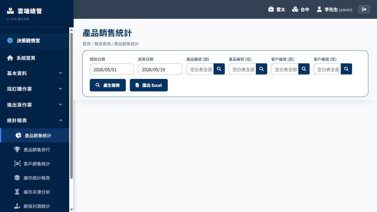 銷售分析報表
